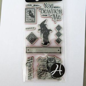 Graphic 45 You Be Witch Me Halloween Cling Red Rubber Stamps 2014 Retired